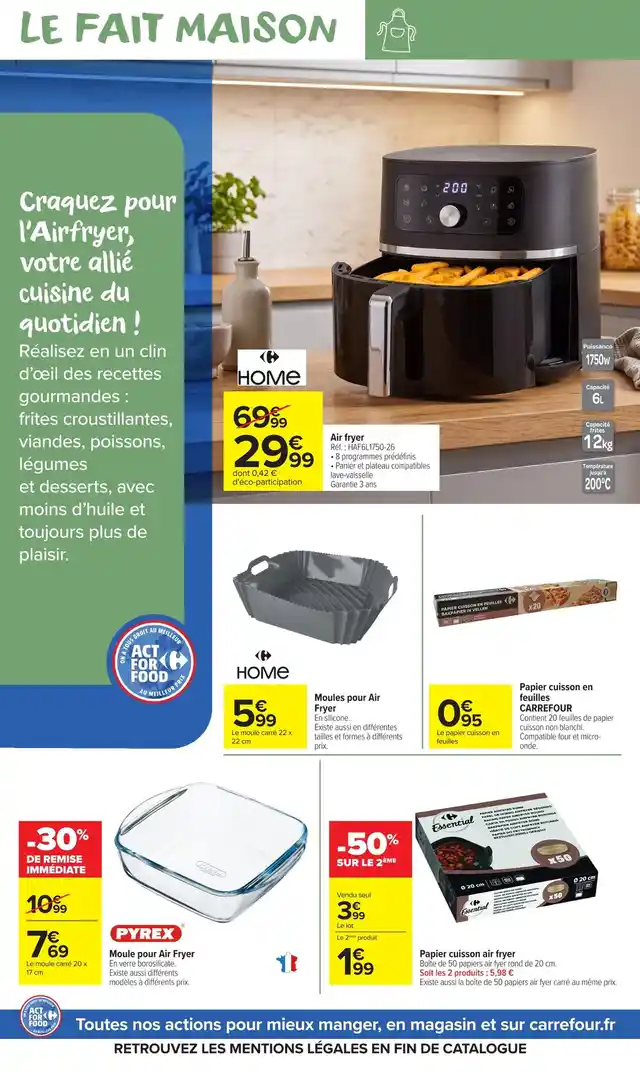 newspaper image - Papier cuisson air fryer Essential - Carrefour Market