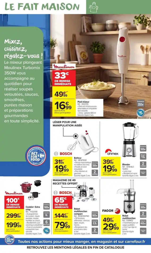newspaper image - Pied mixeur Moulinex DD121110 - Carrefour Market