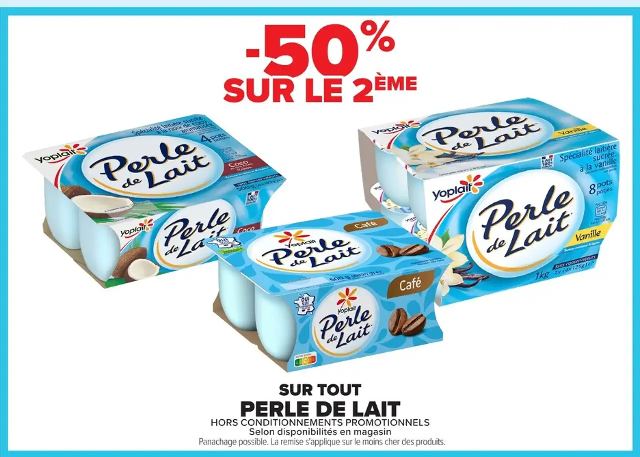 Spécialités laitières Perle de Lait Yoplait