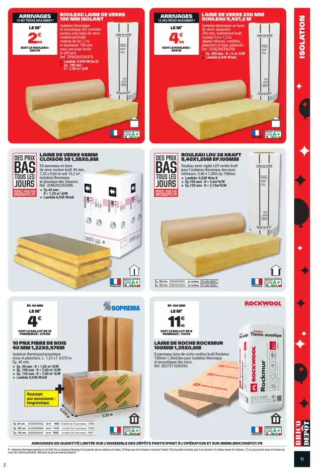 newspaper image - Rouleau LDV 38 kraft 5,40x1,20m ep.100mm - Brico Dépôt