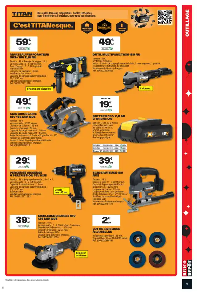 newspaper image - Perceuse visseuse à percussion 18V nue Titan - Brico Dépôt
