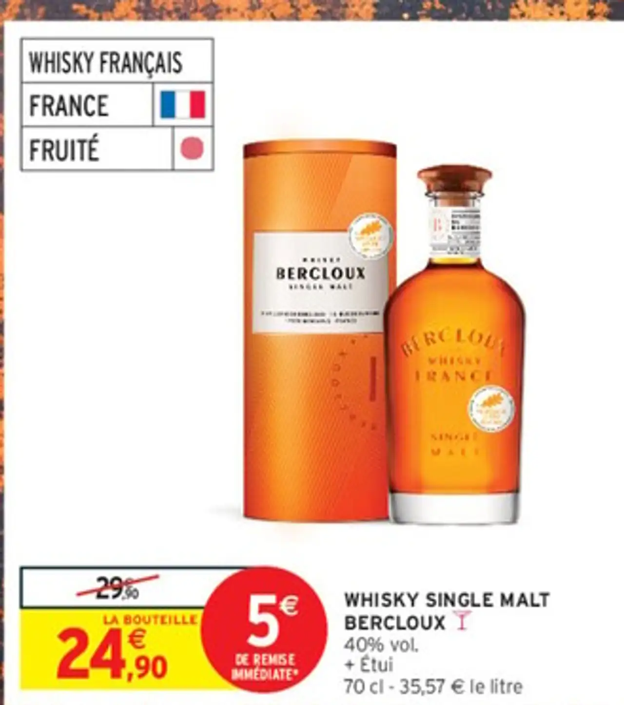 Whisky single malt Bercloux