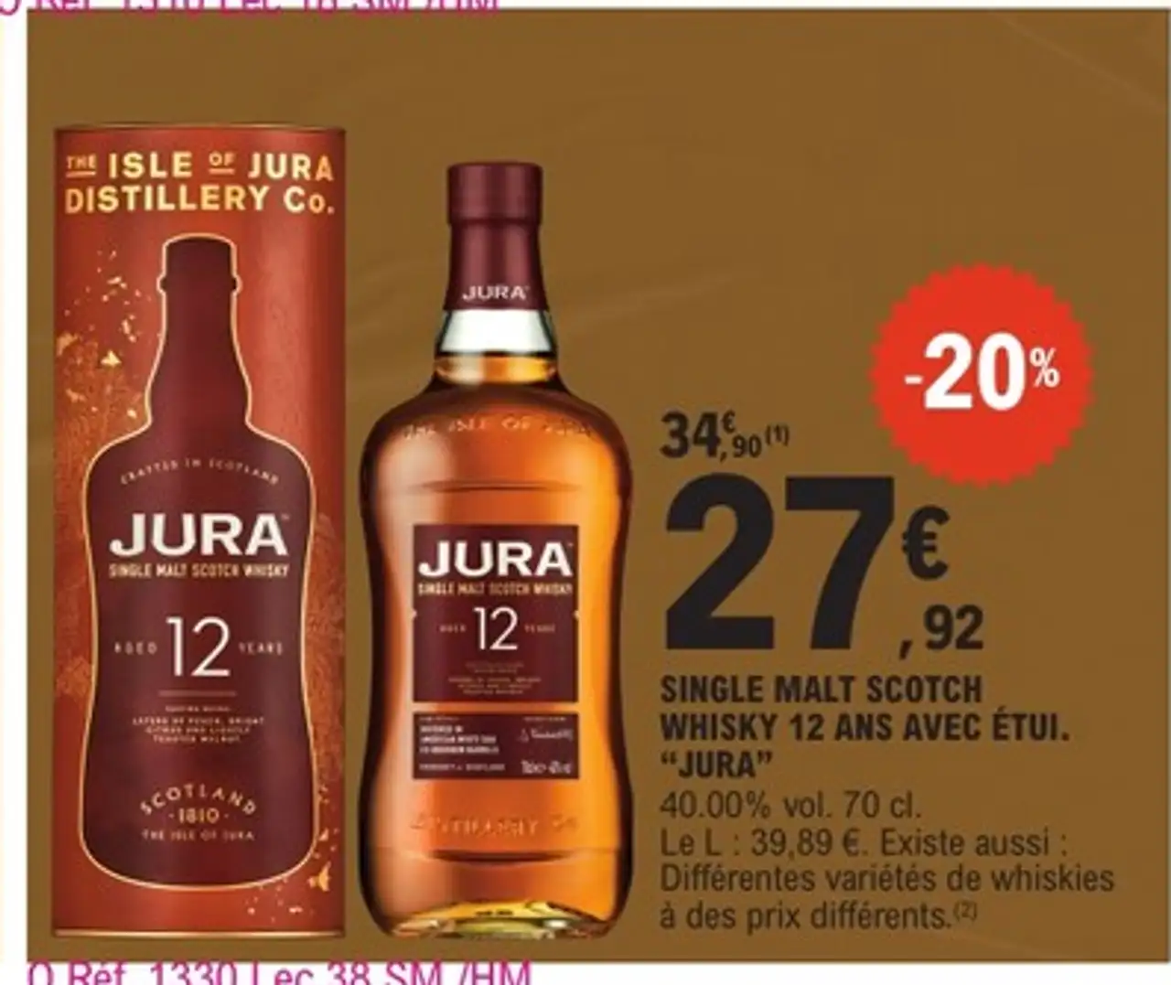 Single Malt Scotch Whisky 12 ans avec étui Jura