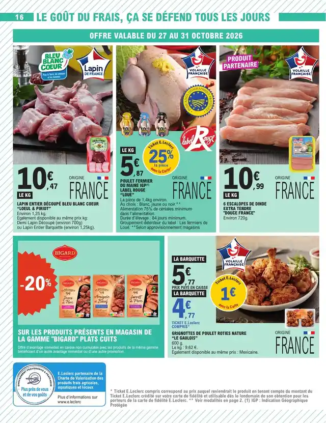 newspaper image - Gamme plats cuits BIGARD - E.Leclerc