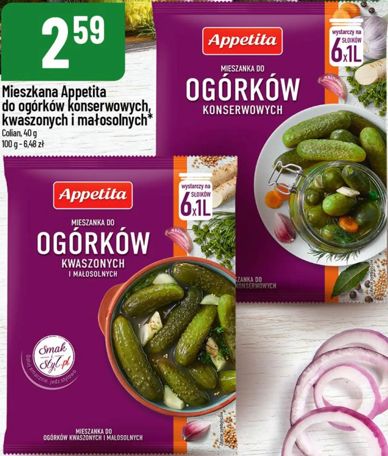 Mieszanka Appetita do ogórków konserwowych, kwaszonych i małosolnych
