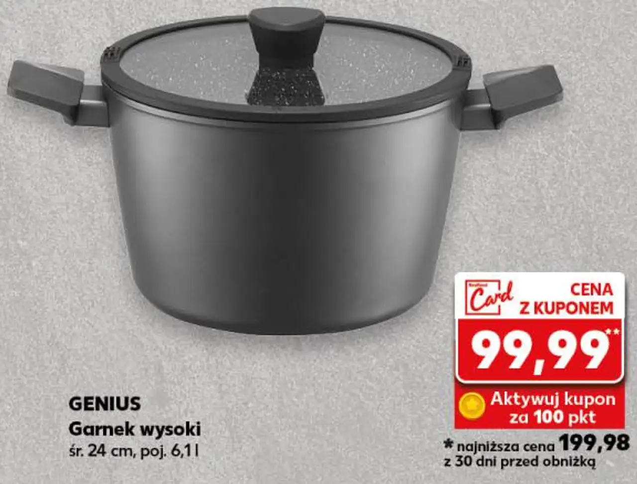 GENIUS Garnek wysoki śr. 24 cm, poj. 6,1 l