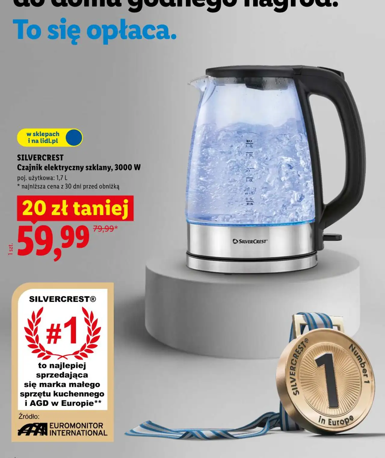 SILVERCREST Czajnik elektryczny szklany, 3000 W