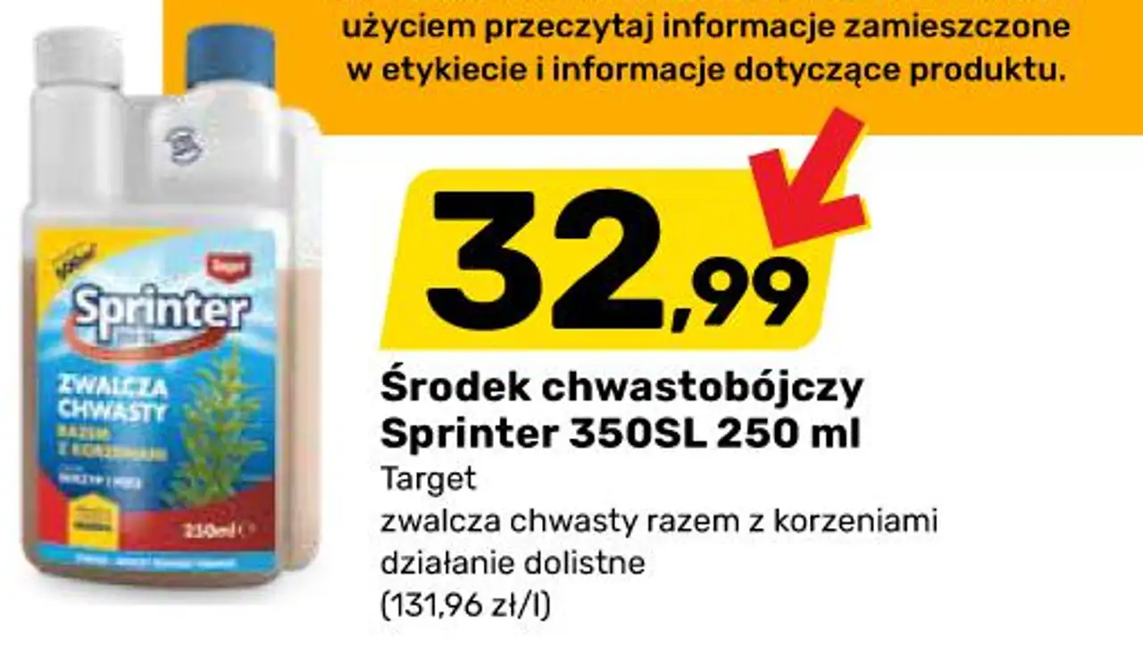 Środek chwastobójczy Sprinter 350SL 250 ml Target