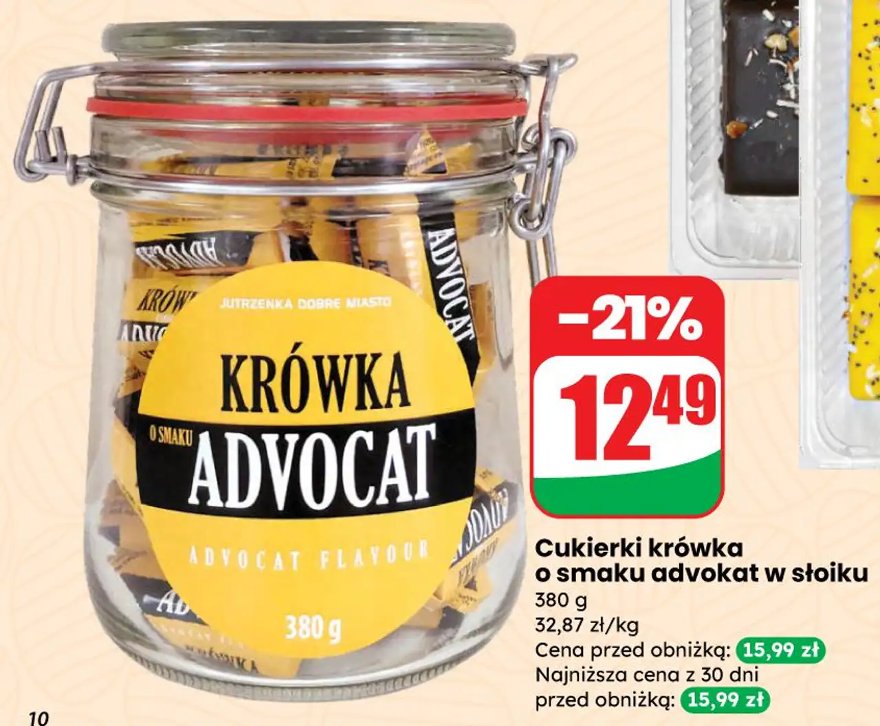 Cukierki krówka o smaku advokat w słoiku