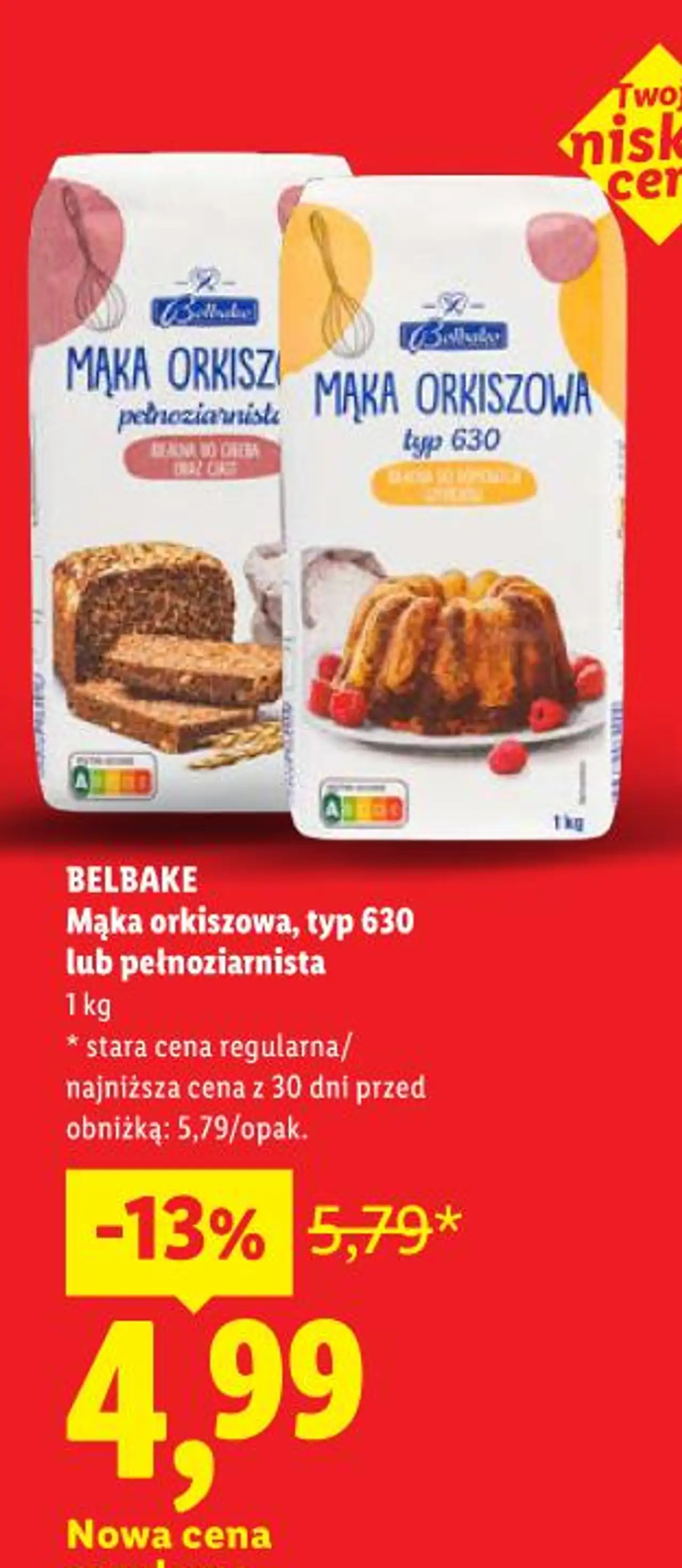 Mąka orkiszowa, typ 630 lub pełnoziarnista