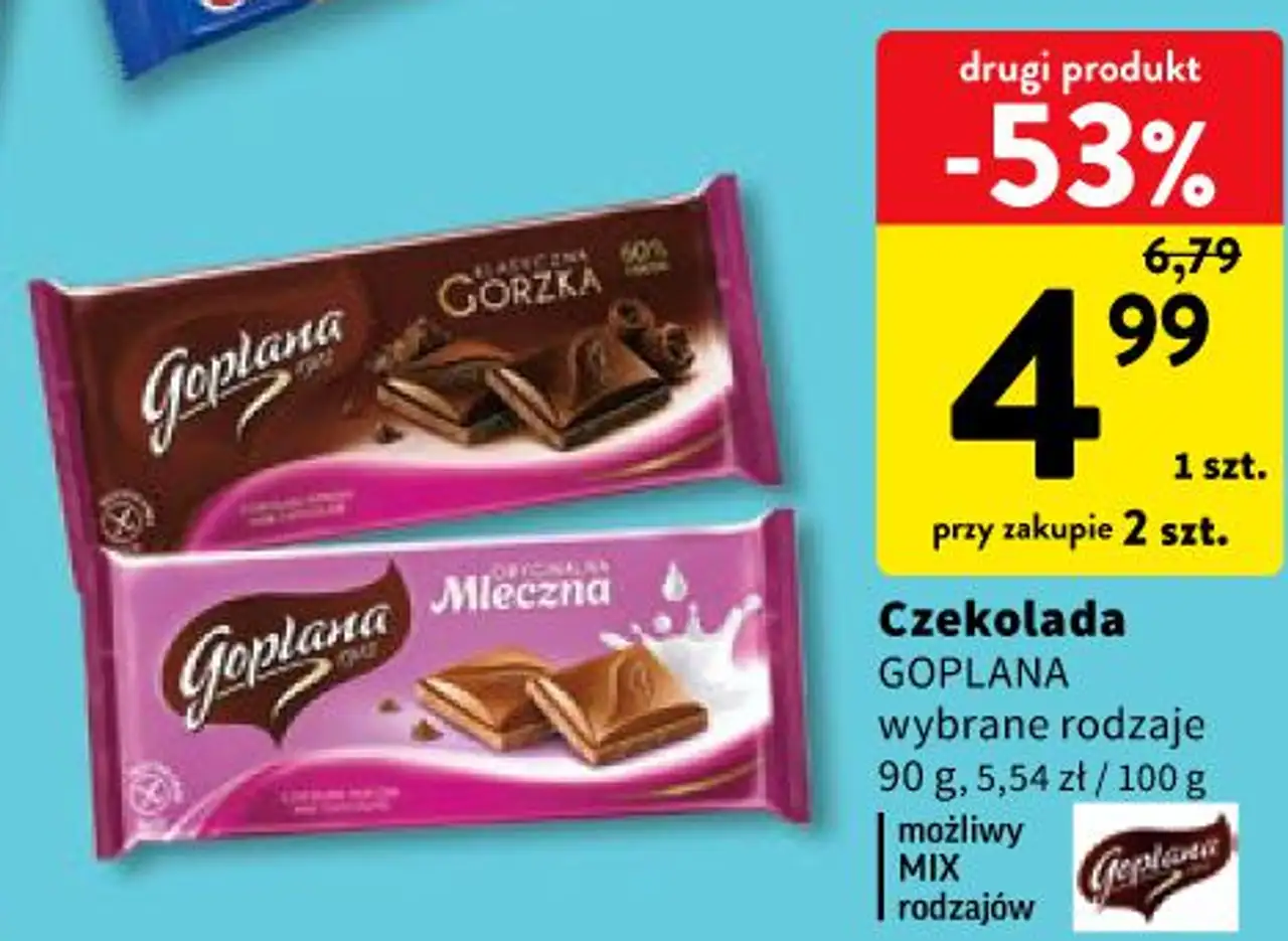 Czekolada GOPLANA wybrane rodzaje 90 g