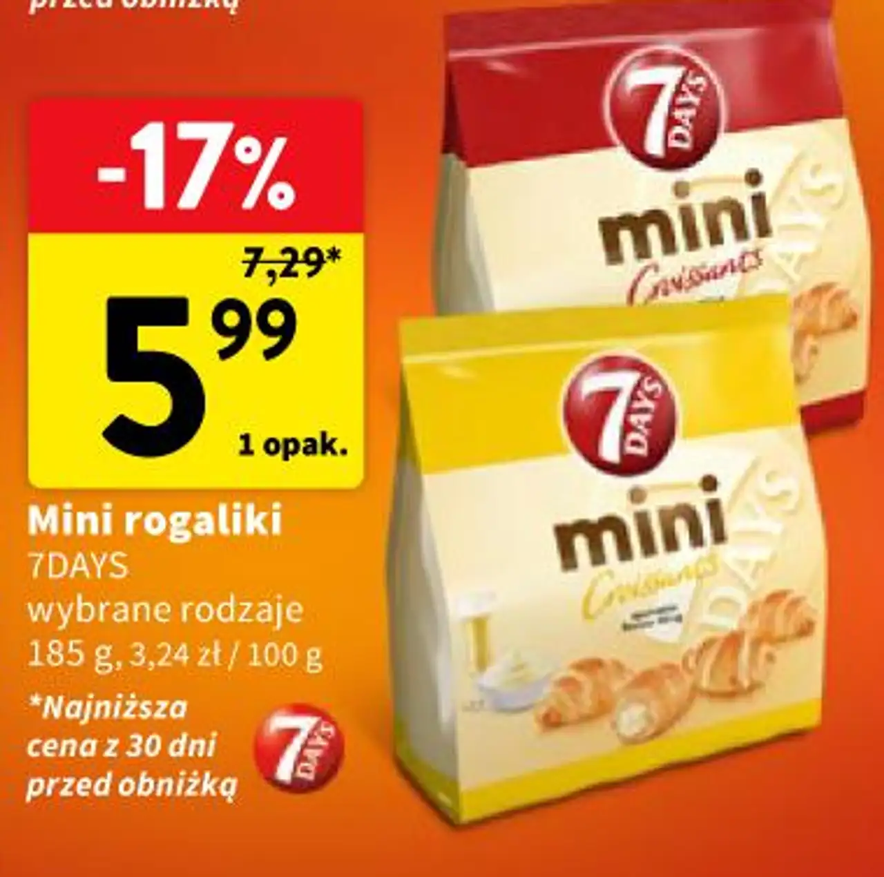Mini rogaliki 7DAYS wybrane rodzaje 185 g
