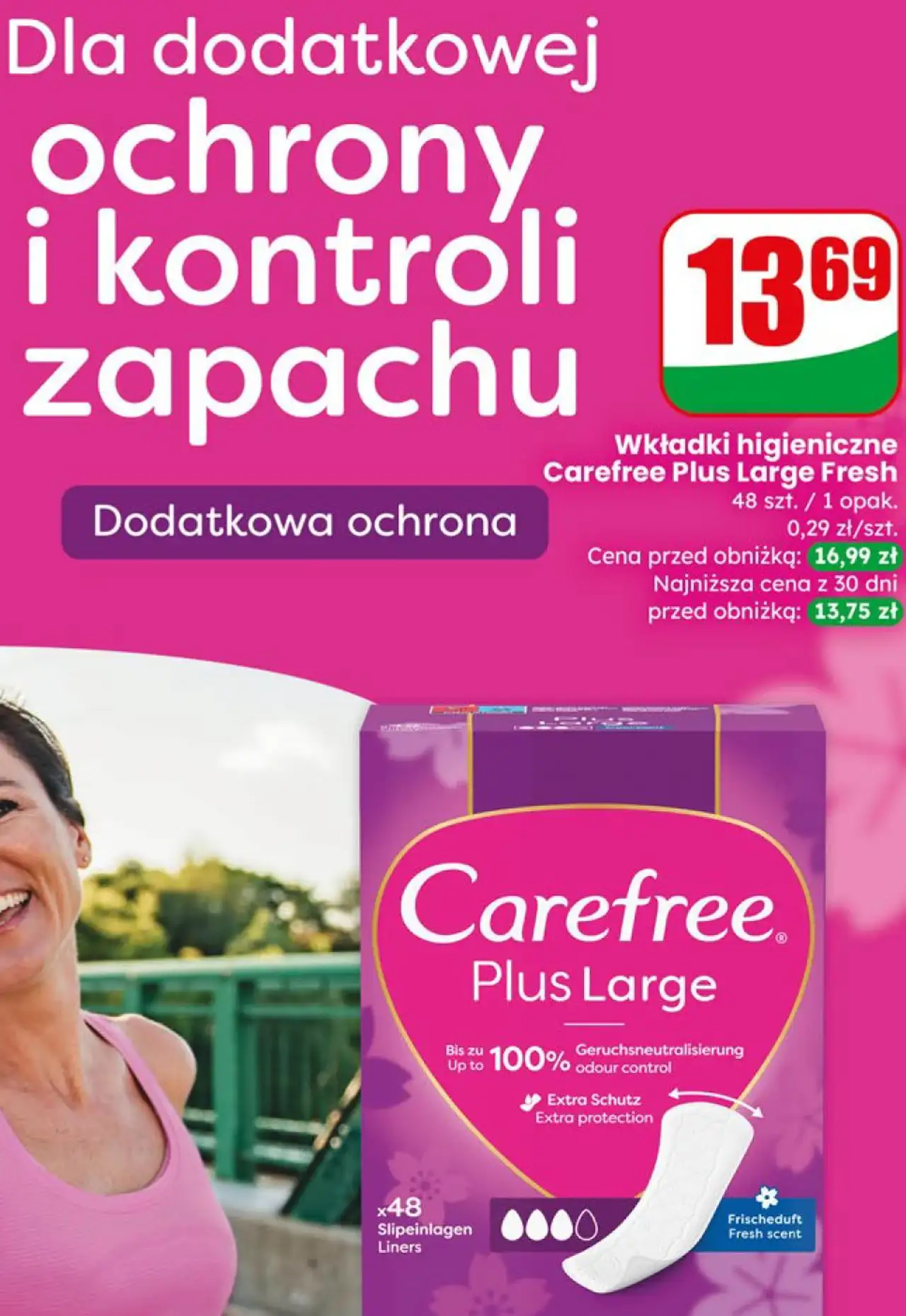 Wkładki higieniczne Carefree Plus Large Fresh