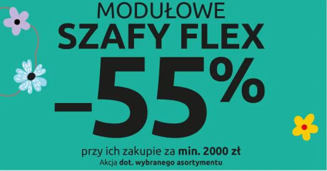 MODUŁOWE SZAFY FLEX - 55% przy zakupie za min. 2000zł