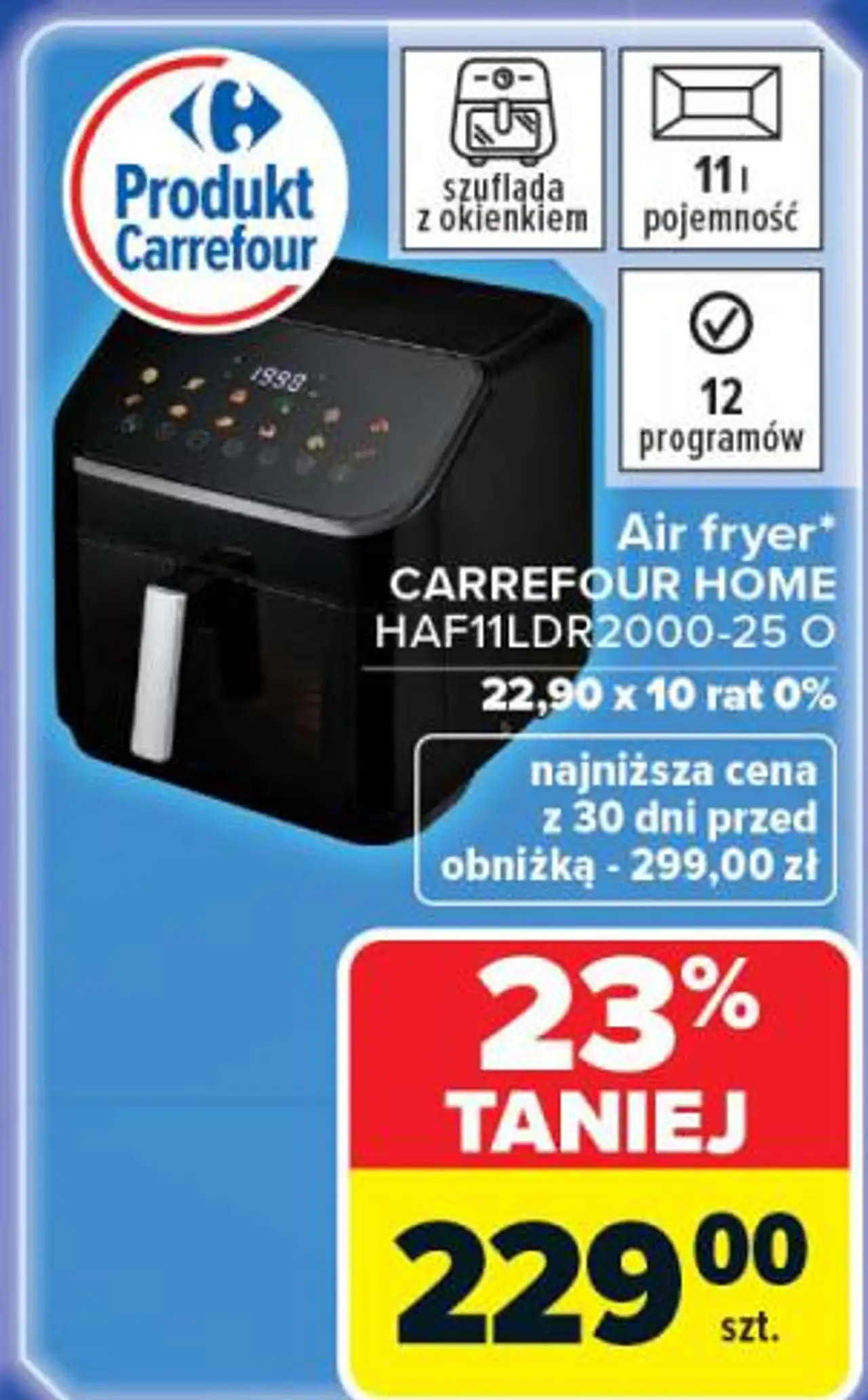 Air fryer CARREFOUR HOME HAF11LDR2000-25 O
