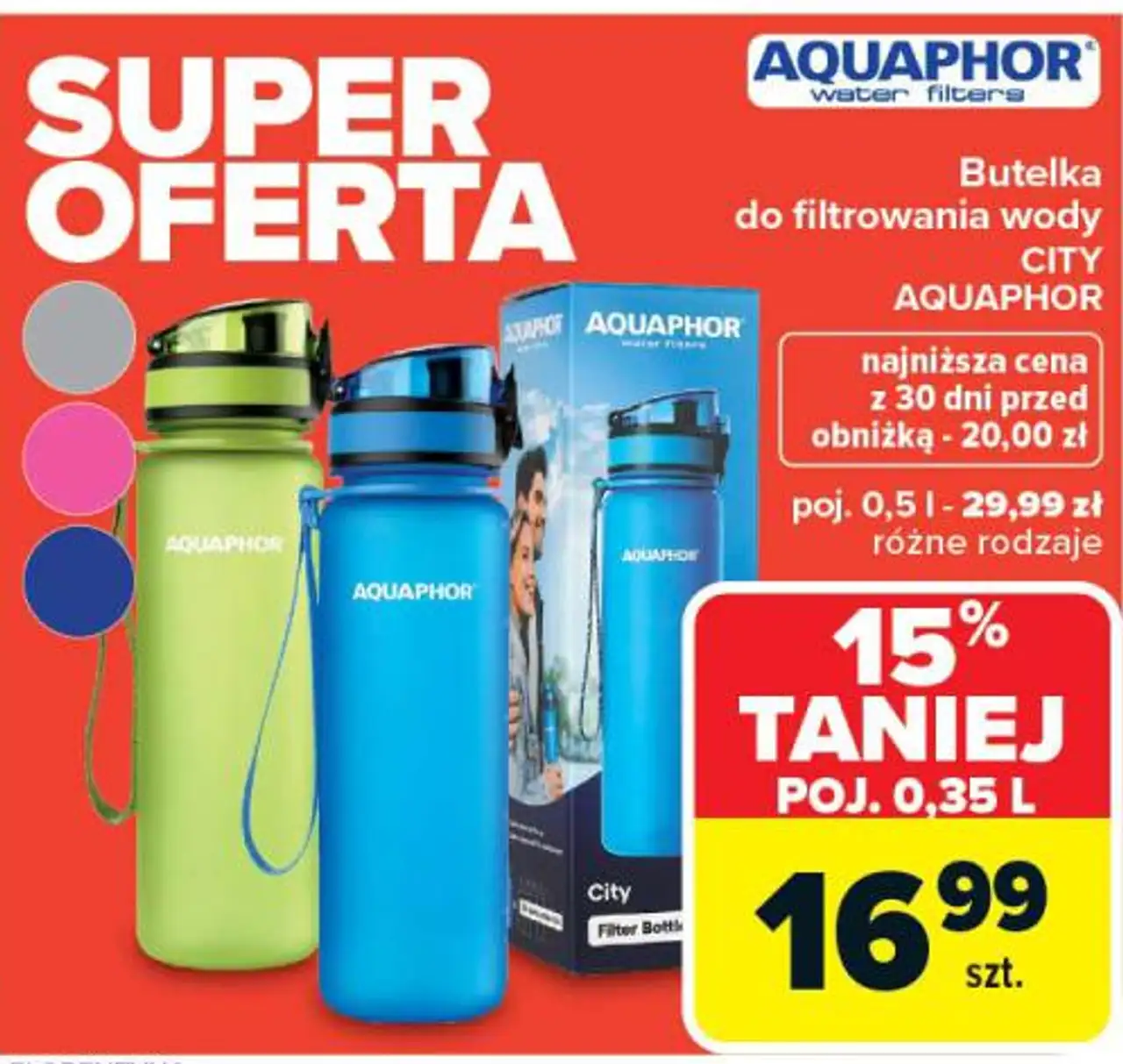 Butelka do filtrowania wody CITY AQUAPHOR POJ. 0,35 L