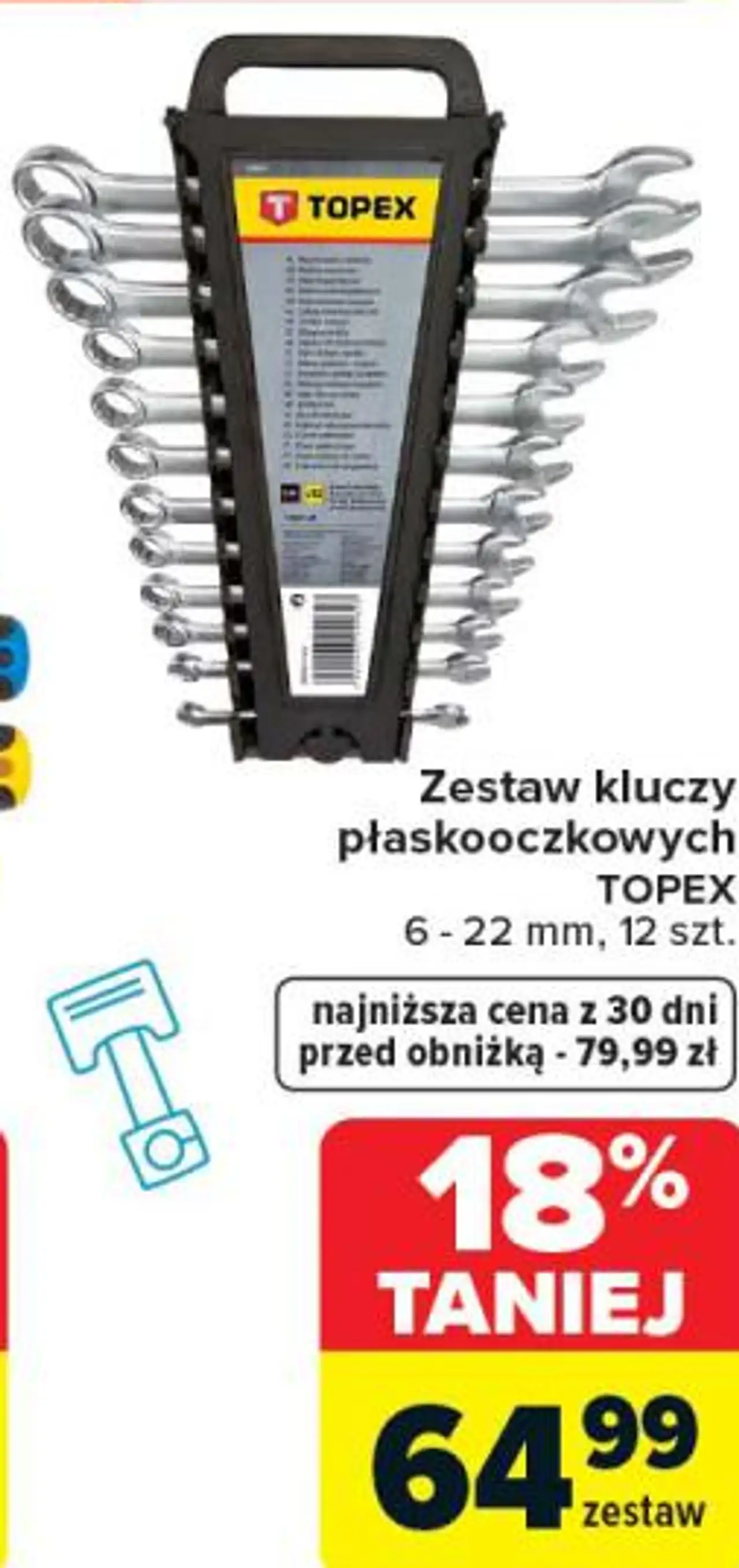 Zestaw kluczy płaskooczkowych TOPEX