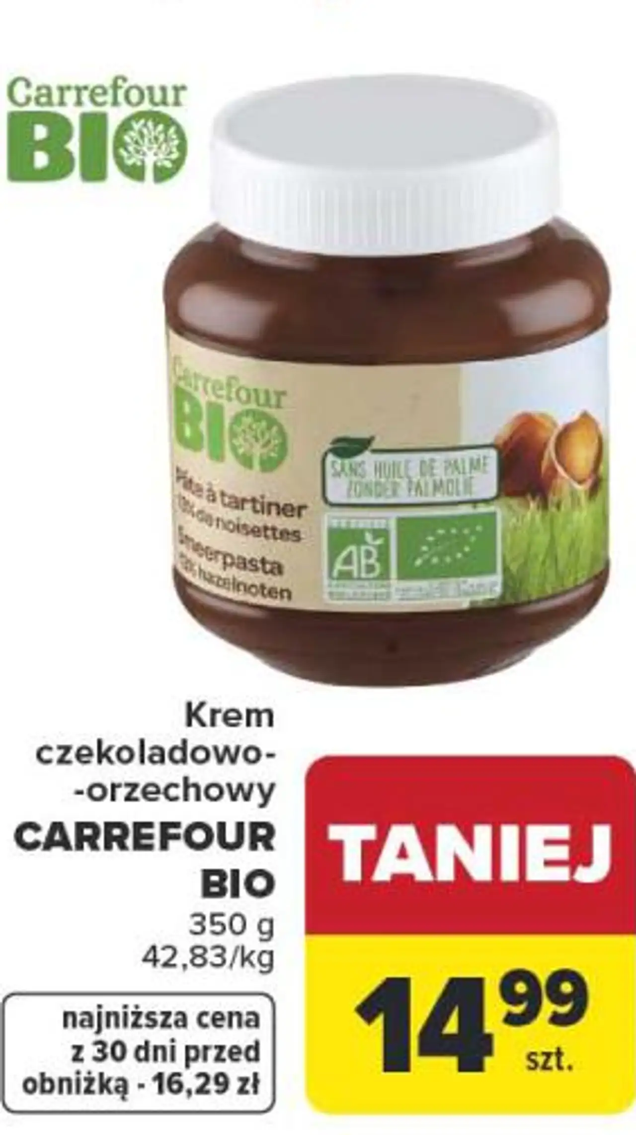Krem czekoladowo-orzechowy CARREFOUR BIO