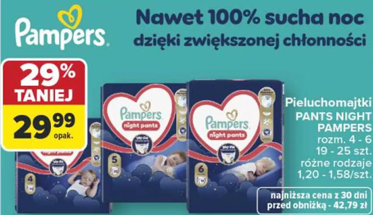 Pieluchomajtki pants night pampers