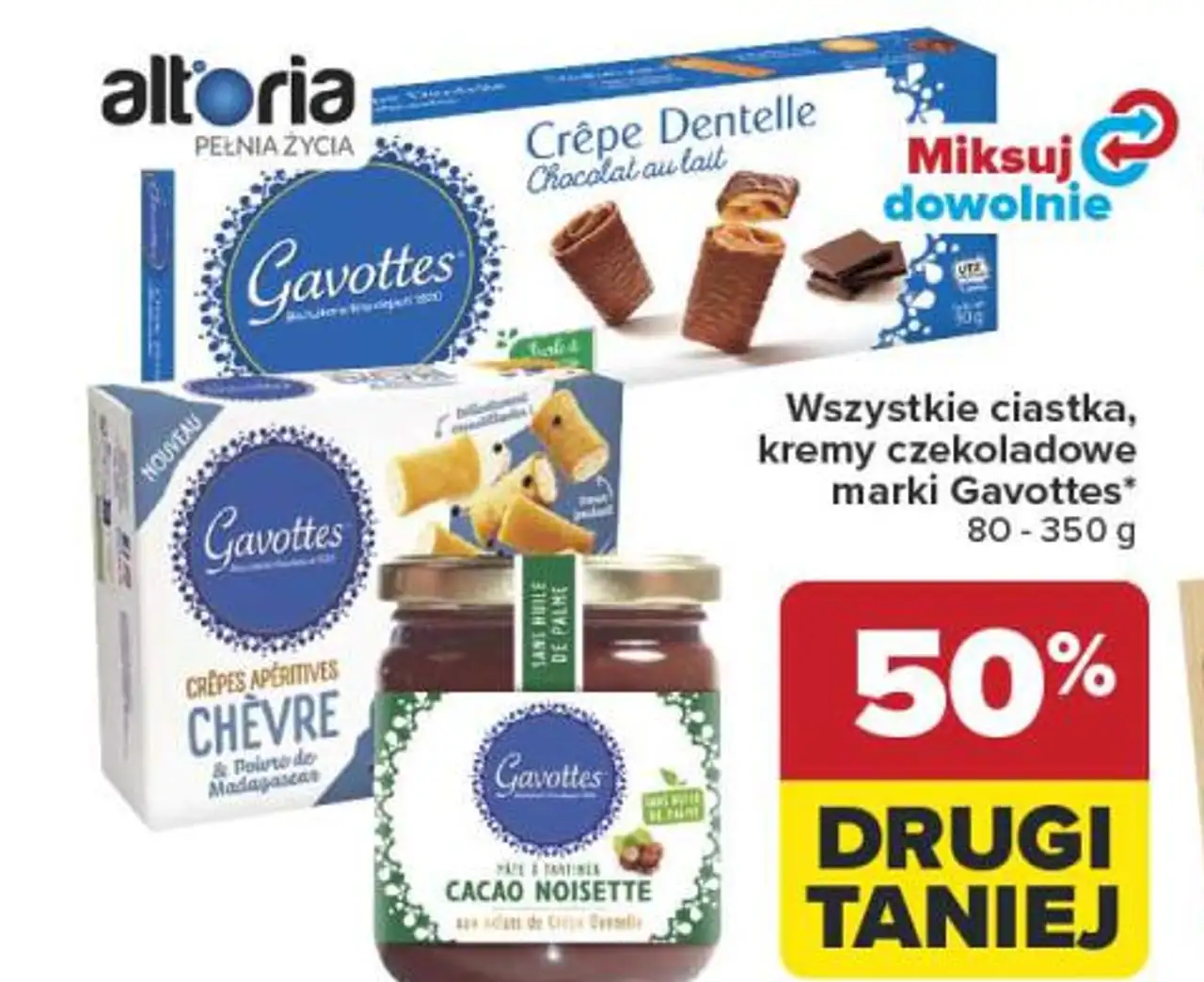Wszystkie ciastka, kremy czekoladowe marki Gavottes*