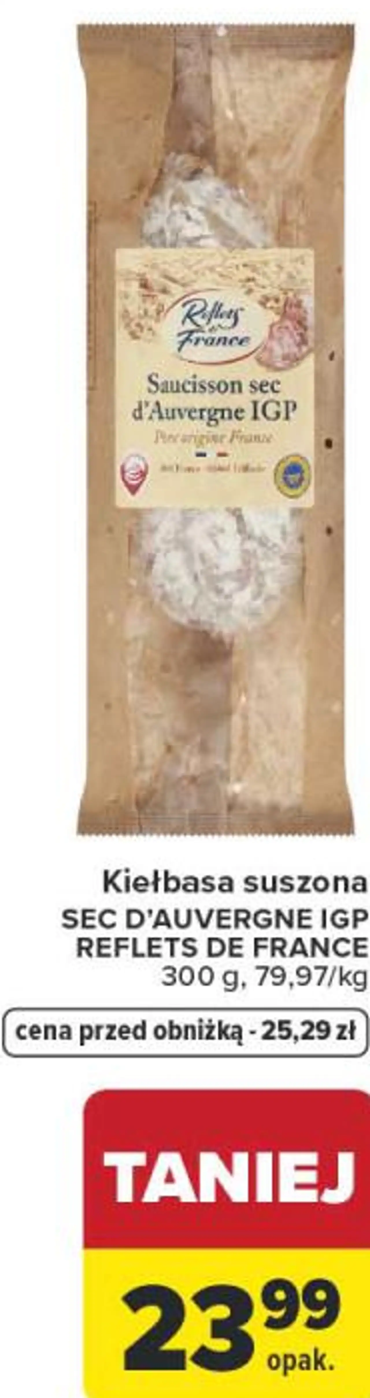 Kiełbasa suszona SEC D'AUVERGNE IGP REFLETS DE FRANCE