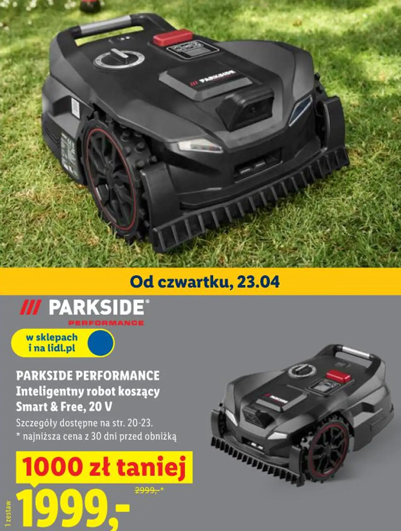 PARKSIDE PERFORMANCE Inteligentny robot koszący Smart & Free, 20 V