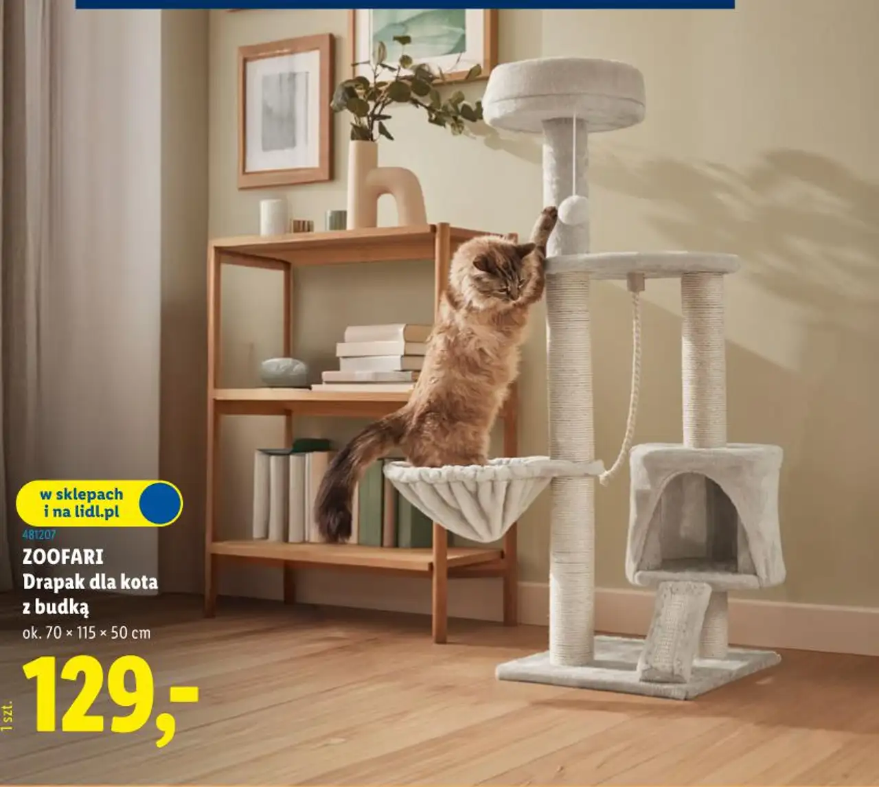 ZOOFARI Drapak dla kota z budką ok. 70 x 115 x 50 cm