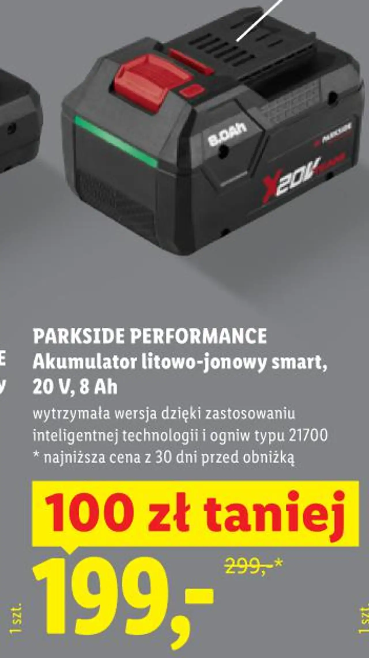 PARKSIDE PERFORMANCE Akumulator litowo-jonowy smart, 20 V, 8 Ah