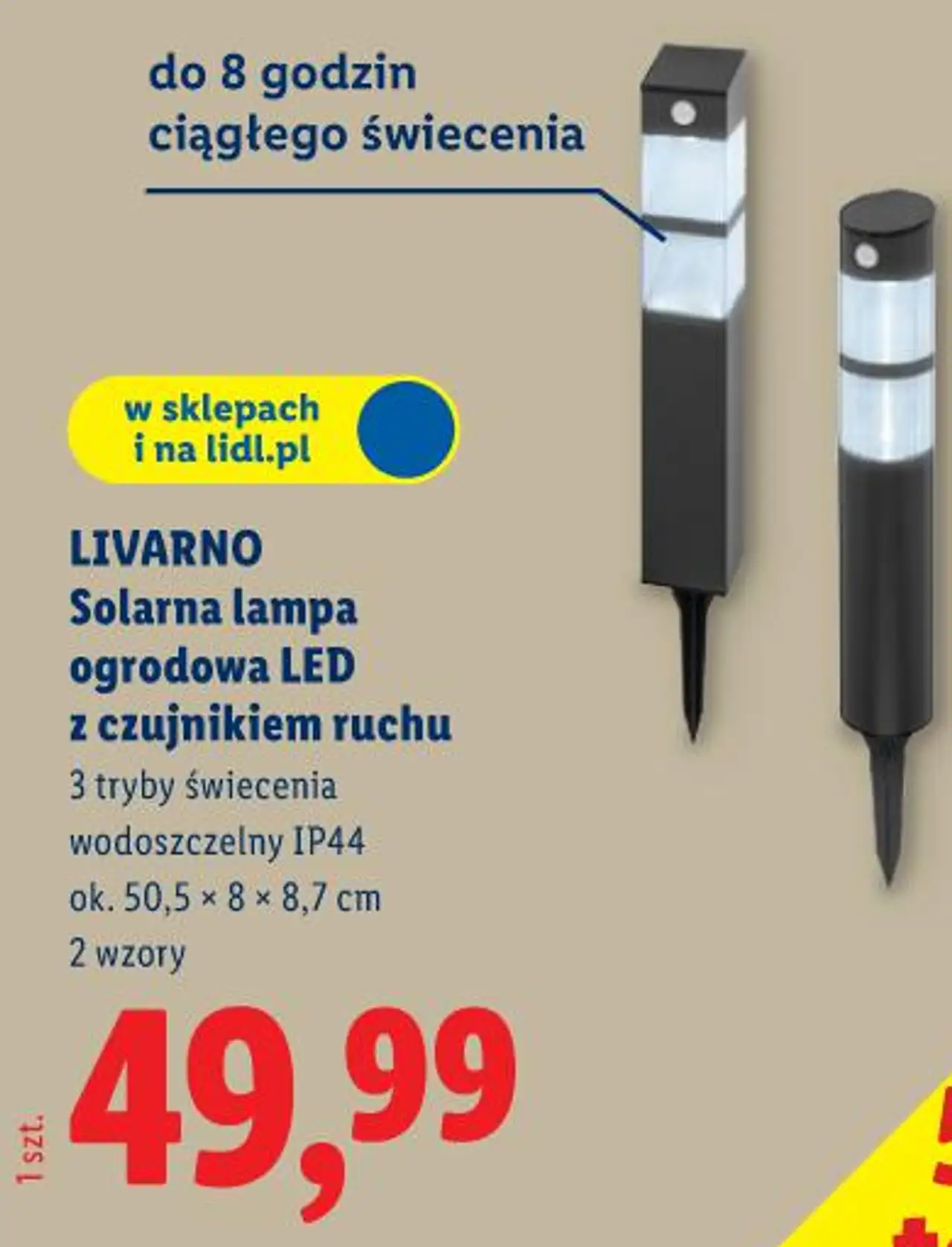 LIVARNO Solarna lampa ogrodowa LED z czujnikiem ruchu