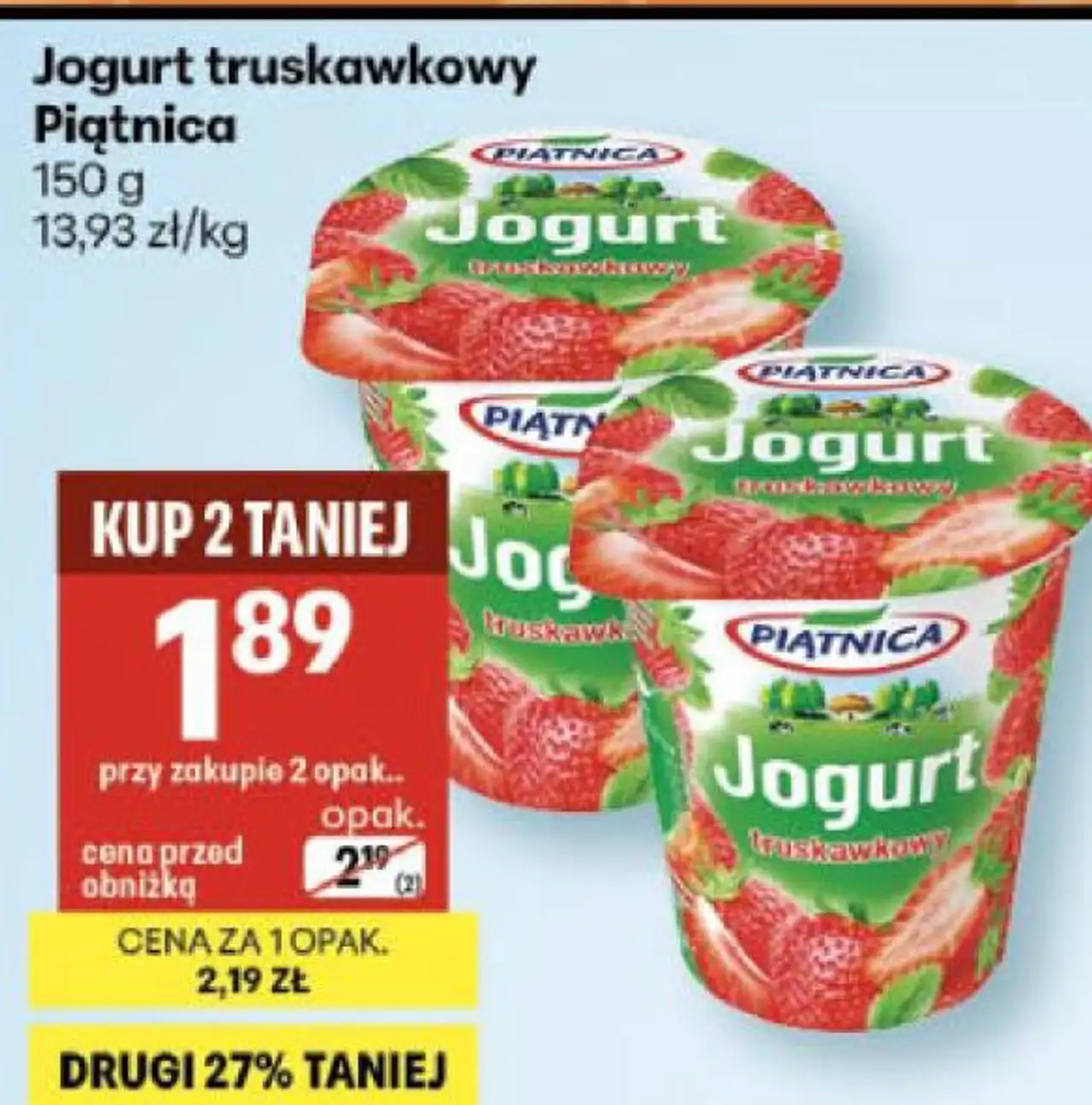 Jogurt truskawkowy Piątnica 150 g