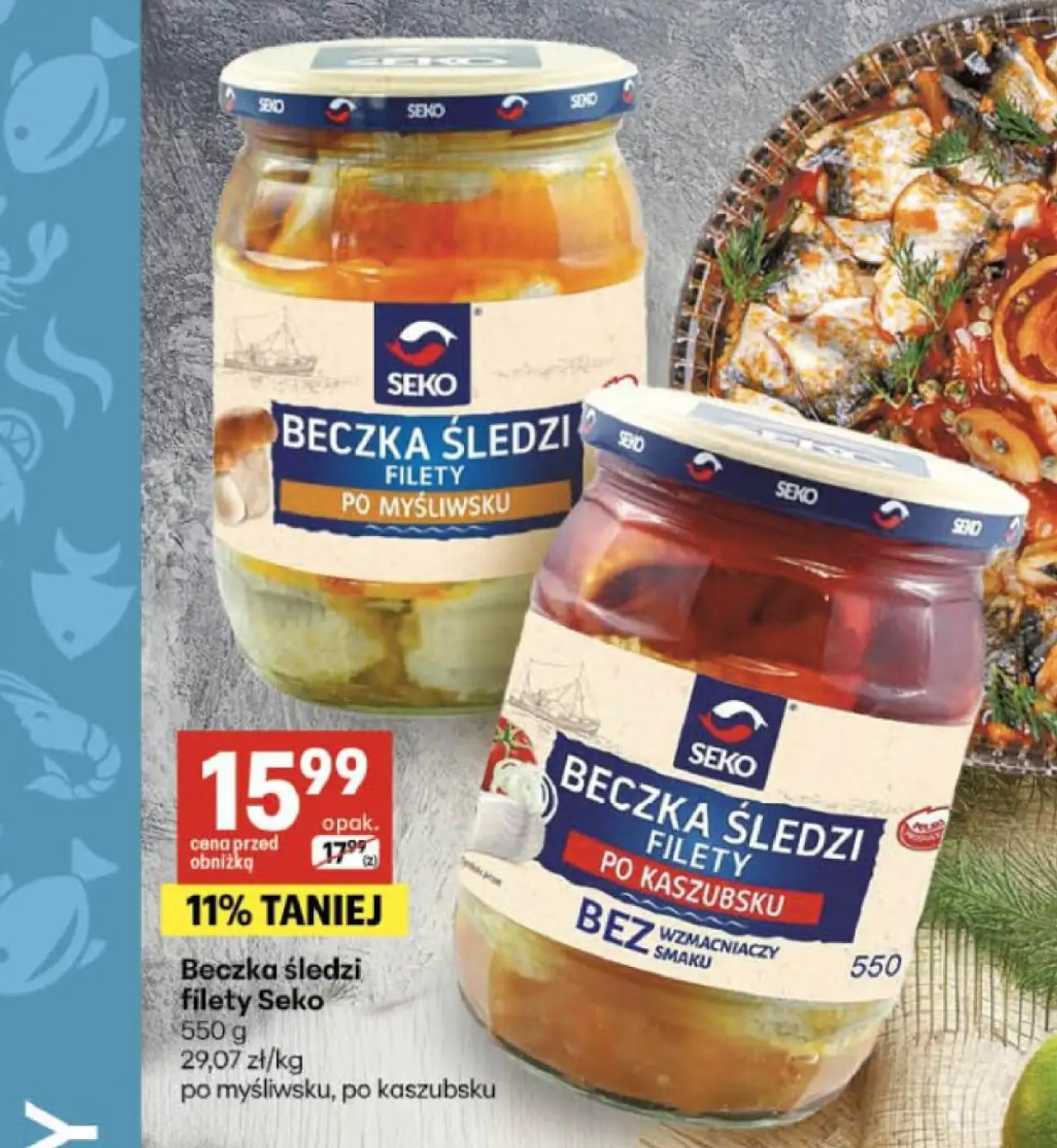 Beczka śledzi filety Seko po myśliwsku, po kaszubsku