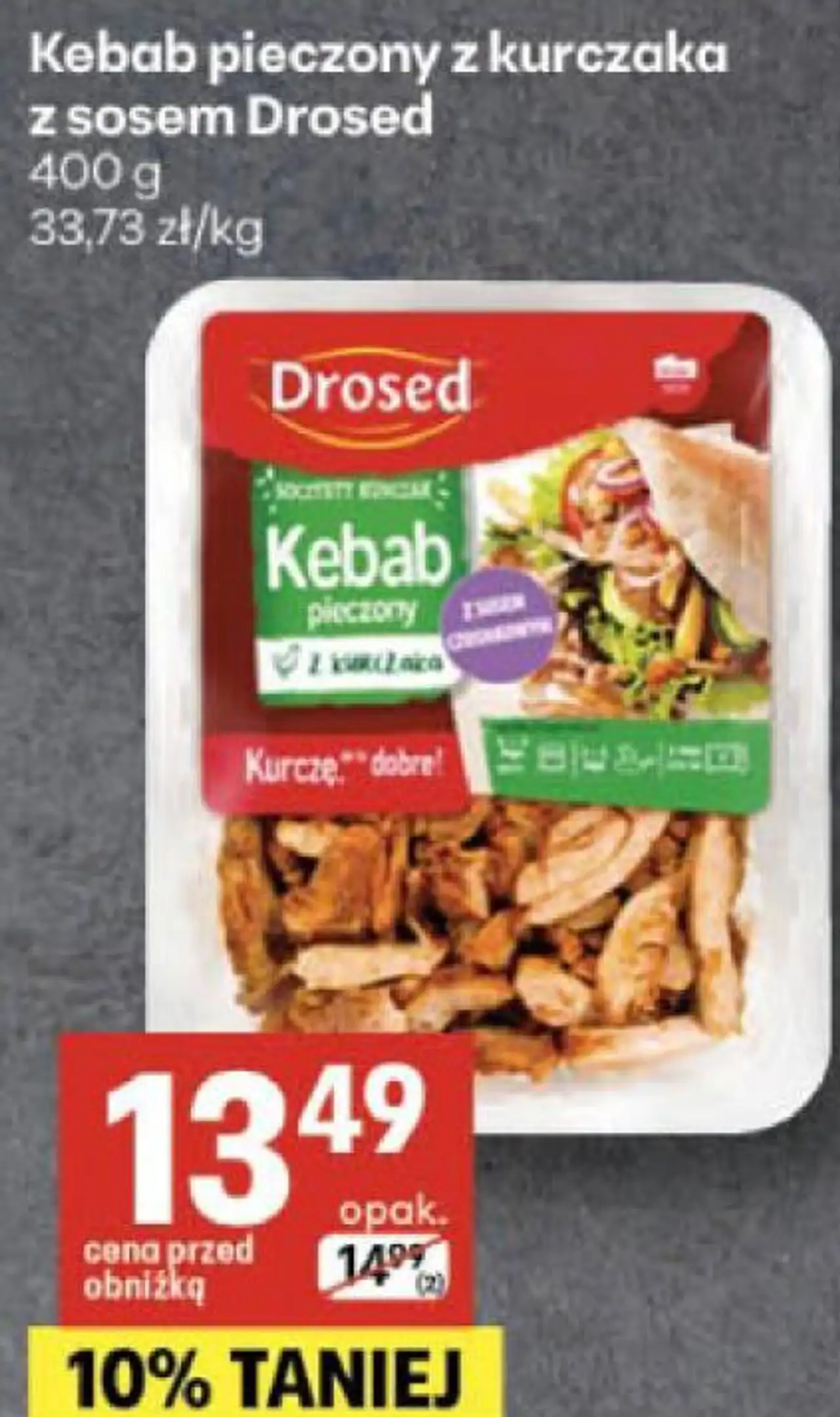 Kebab pieczony z kurczaka z sosem Drosed