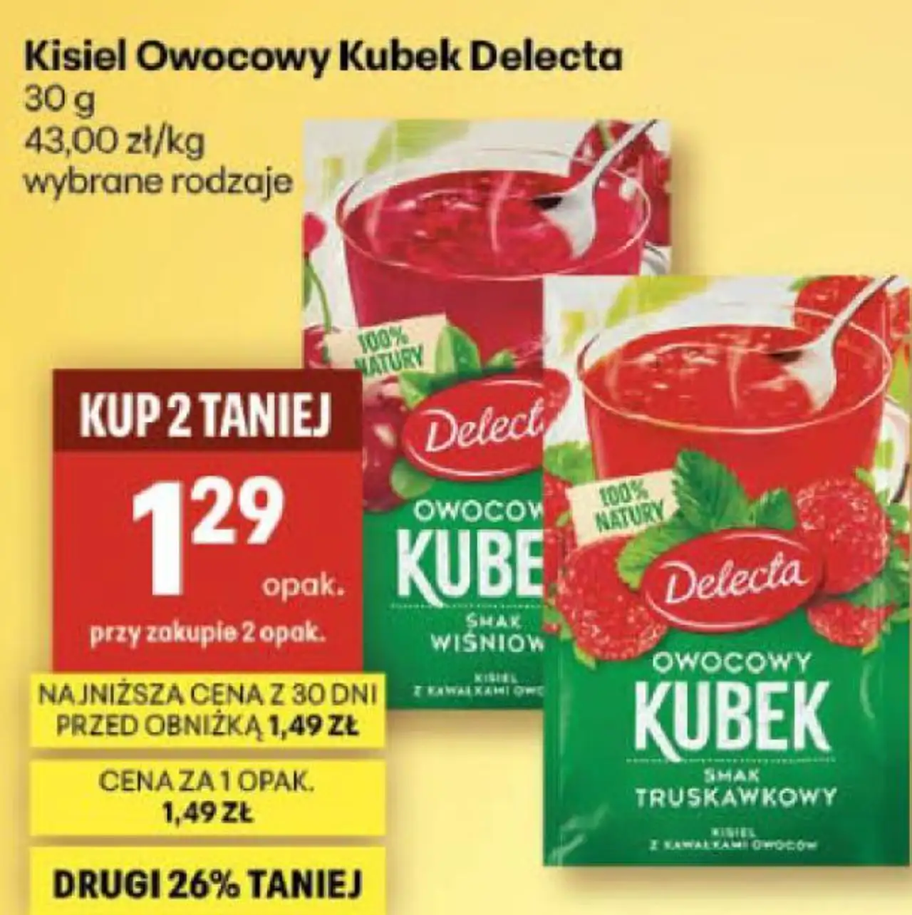 Kisiel Owocowy Kubek Delecta 30 g