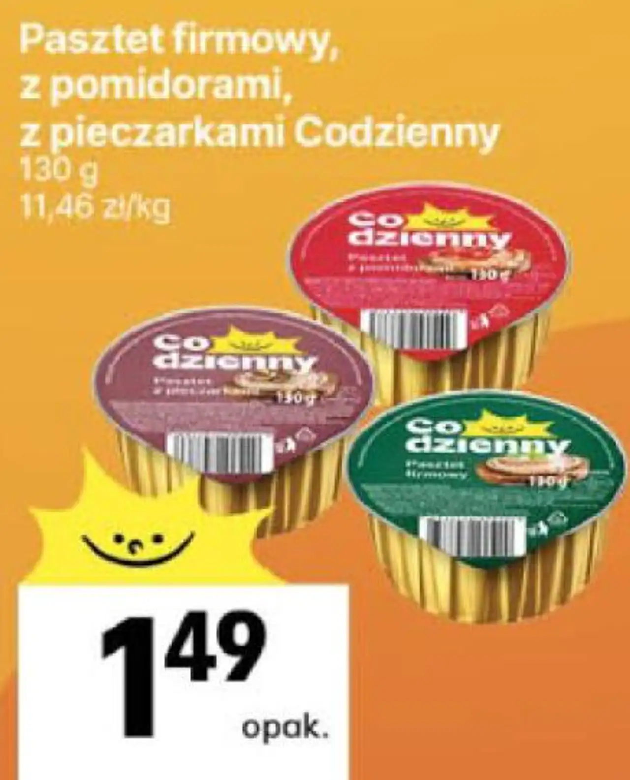 Pasztet firmowy, z pomidorami, z pieczarkami Codzienny