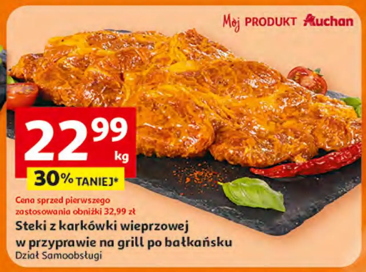 Steki z karkówki wieprzowej w przyprawie na grill po bałkańsku