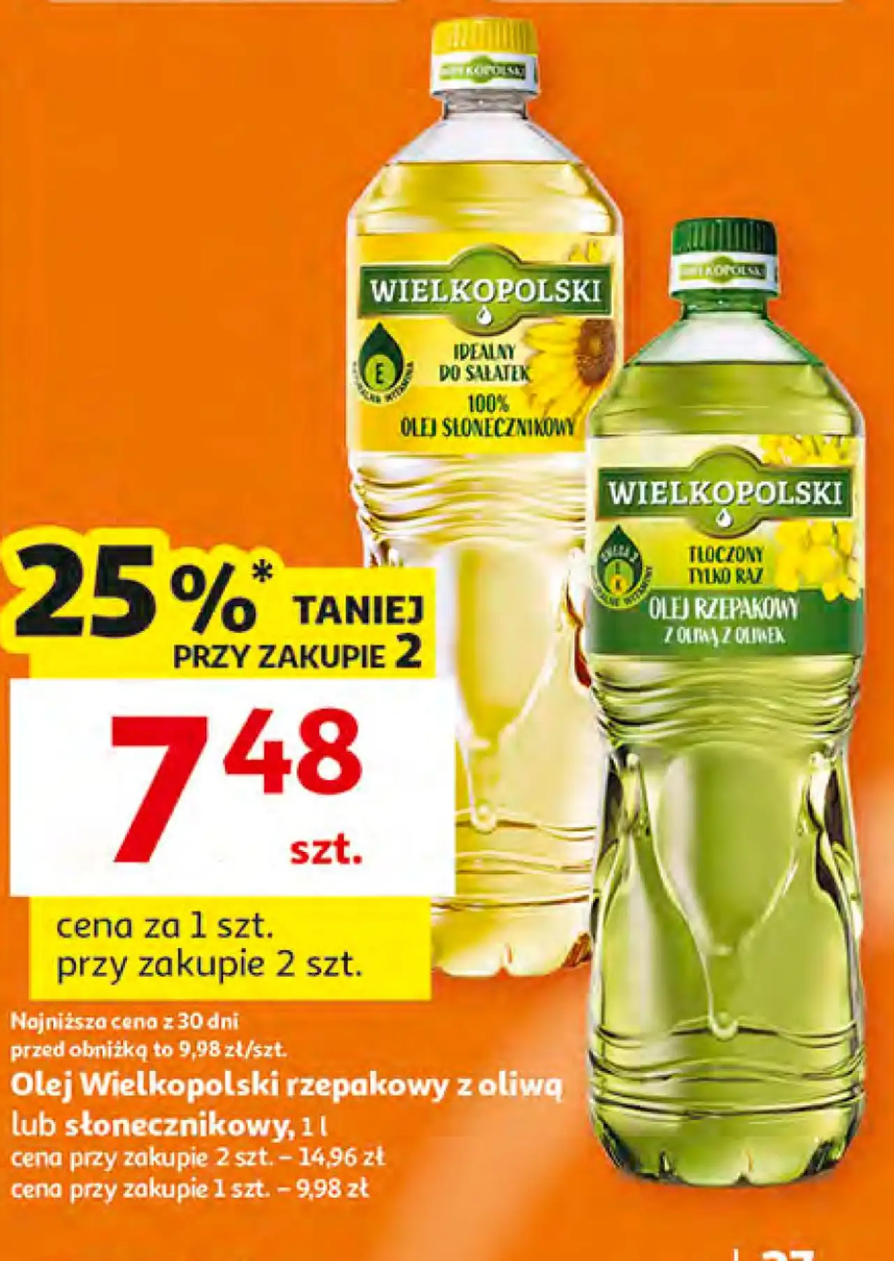 Olej Wielkopolski rzepakowy z oliwą lub słonecznikowy, 1 l