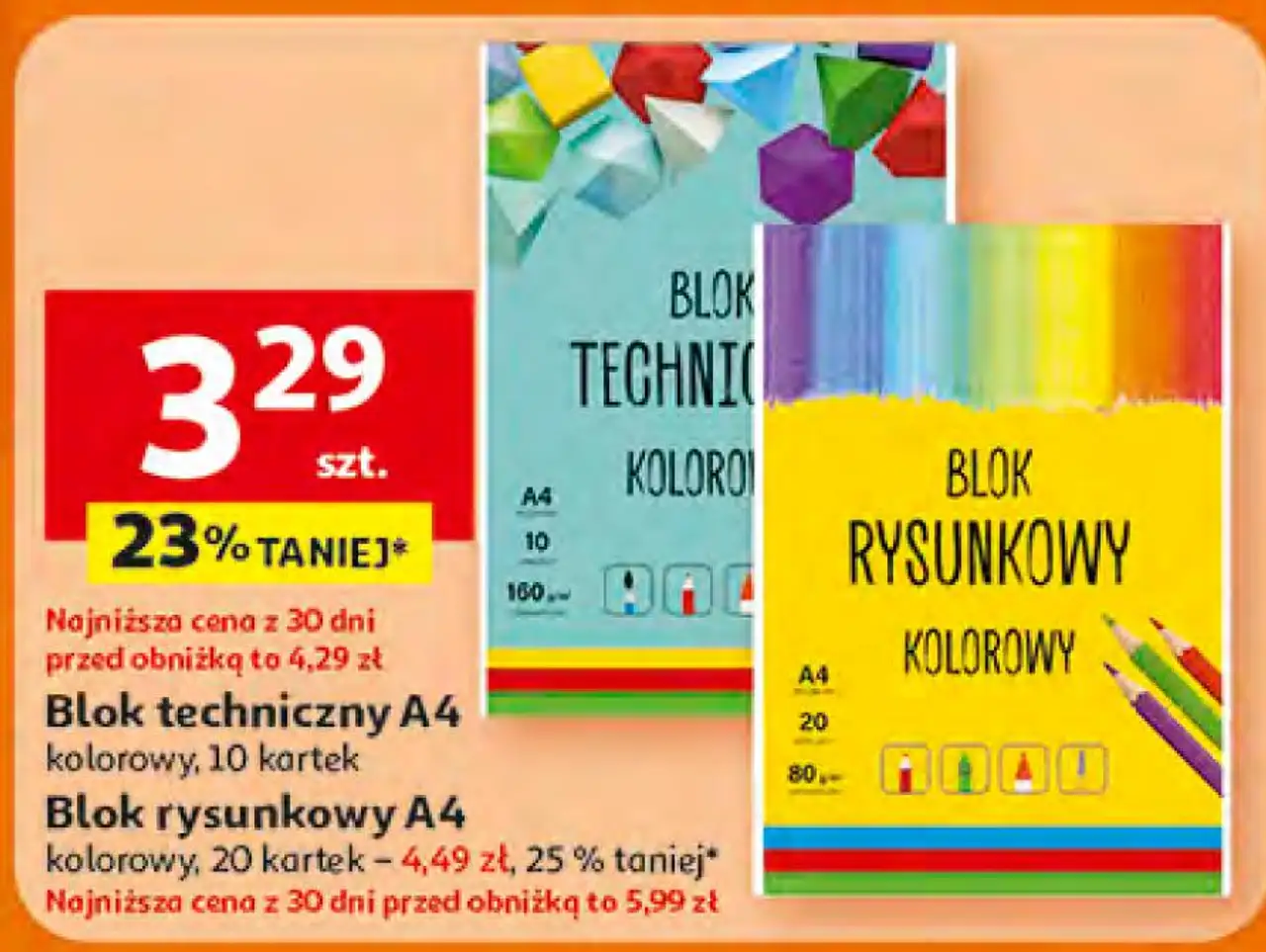 Blok techniczny A4 kolorowy, 10 kartek