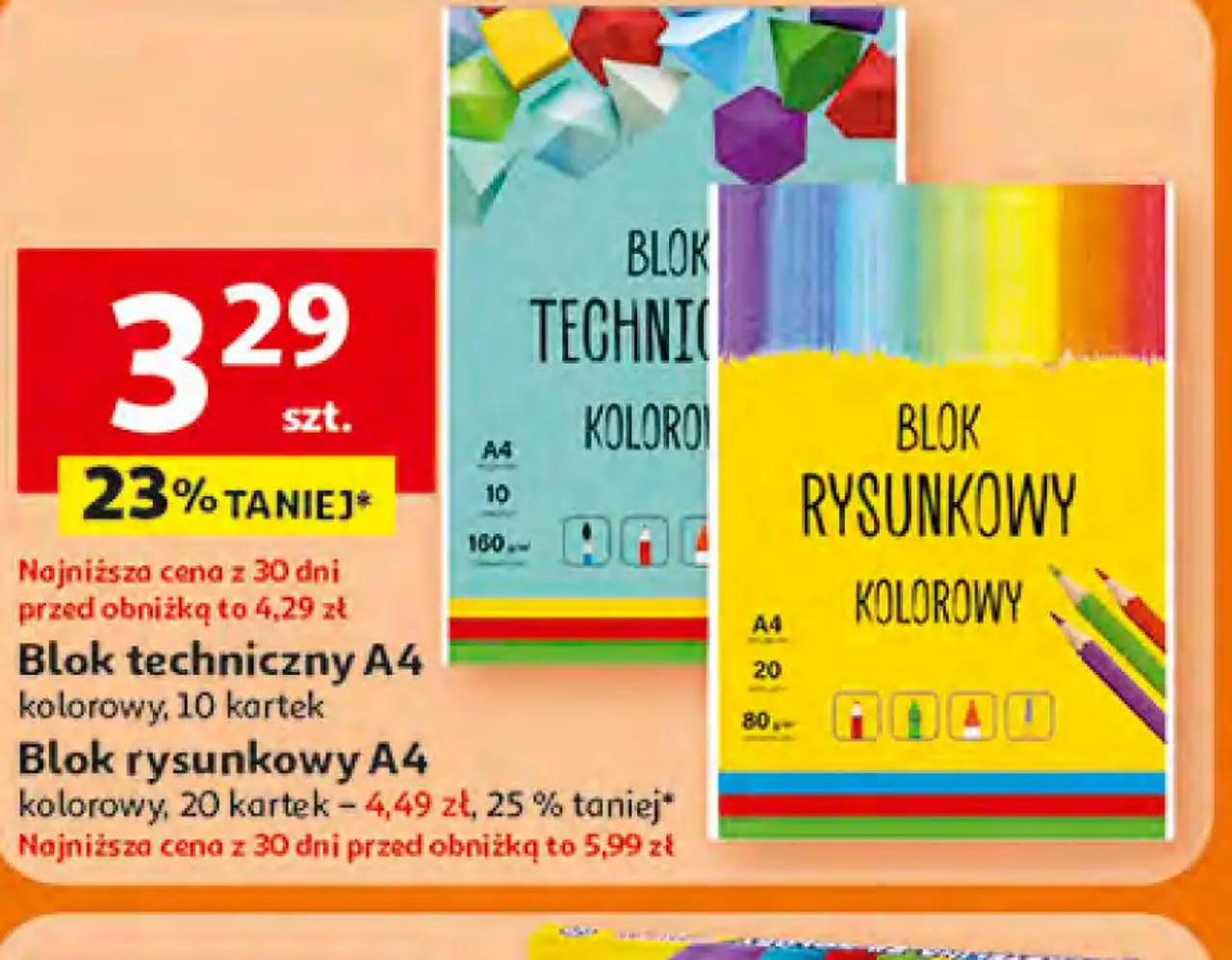 Blok rysunkowy A4 kolorowy, 20 kartek