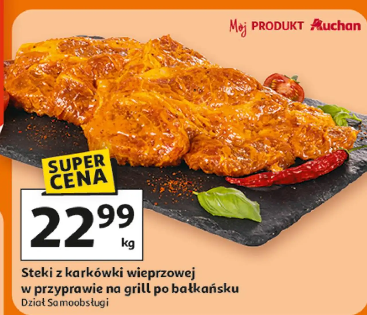 Steki z karkówki wieprzowej w przyprawie na grill po bałkańsku Dział Samoobsługi