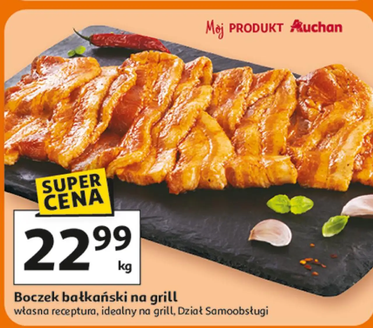 Boczek bałkański na grill własna receptura, idealny na grill, Dział Samoobsługi
