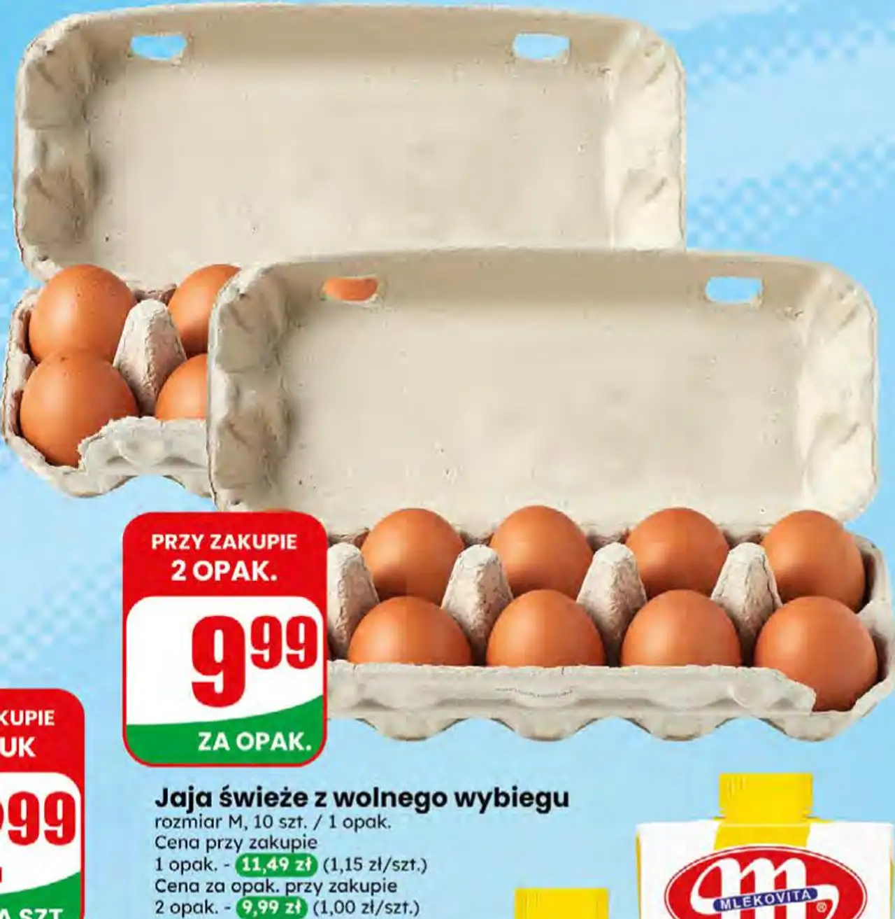 Jaja świeże z wolnego wybiegu rozmiar M, 10 szt. / 1 opak.