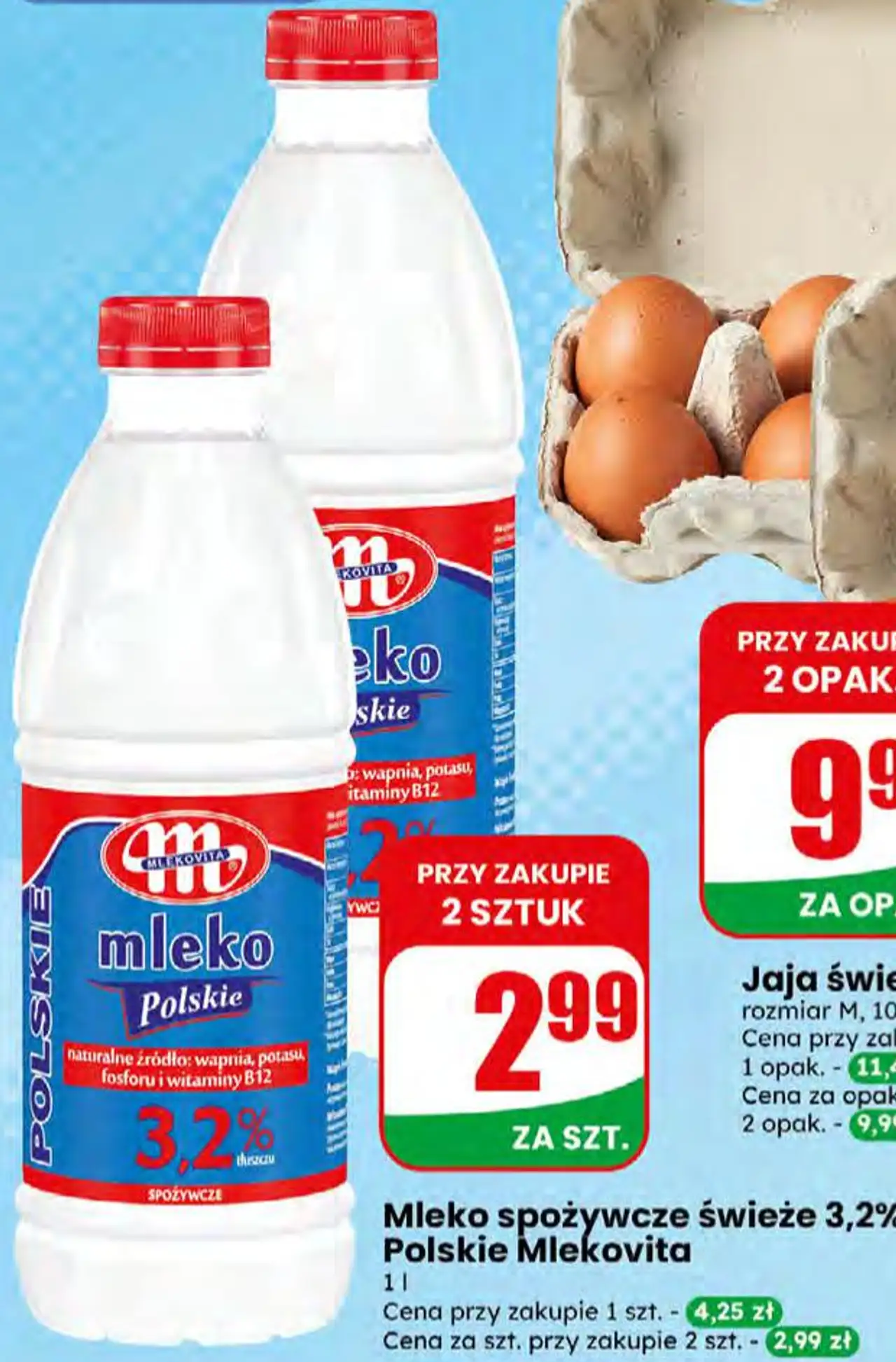 Mleko spożywcze świeże 3,2% Polskie Mlekovita 1 l