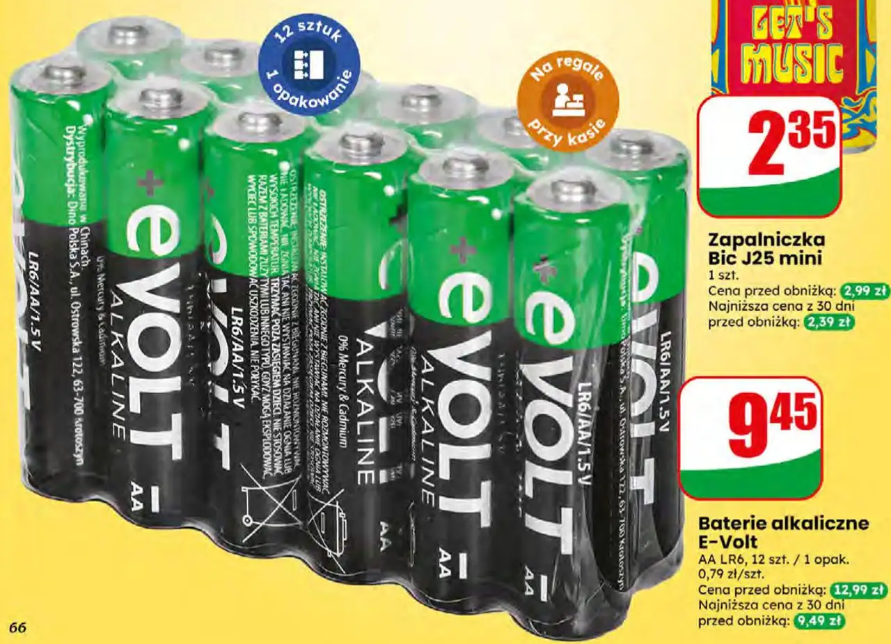 Baterie alkaliczne E-Volt AA LR6, 12 szt. / 1 opak.