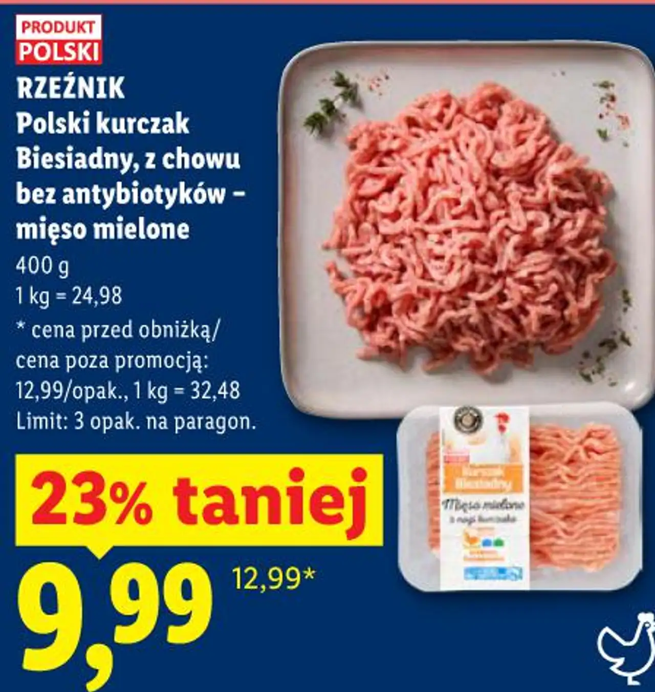 PRODUKT POLSKI RZEŹNIK Polski kurczak Biesiadny, z chowu bez antybiotyków - mięso mielone