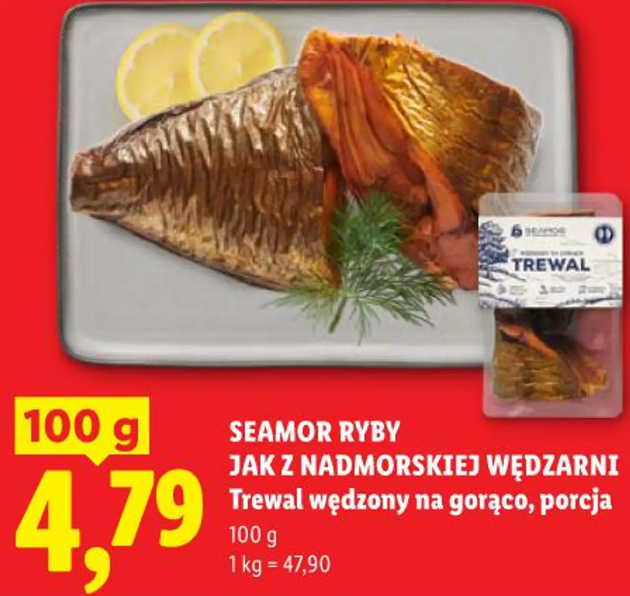 SEAMOR RYBY JAK Z NADMORSKIEJ WĘDZARNI Trewal wędzony na gorąco, porcja