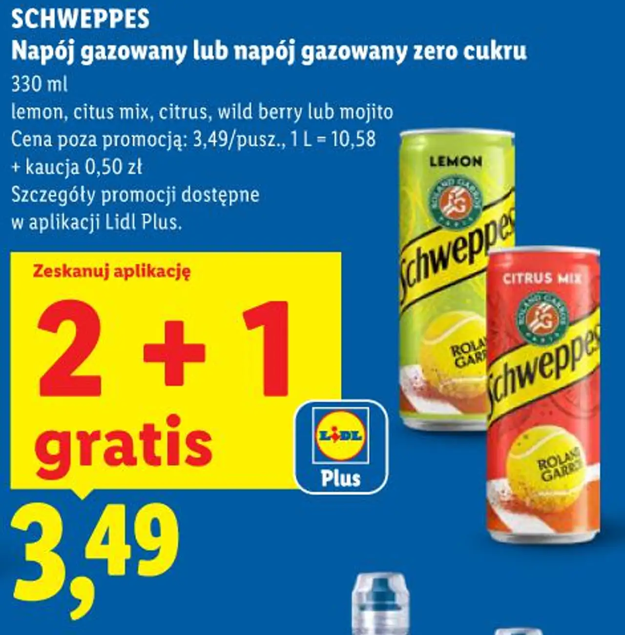 SCHWEPPES Napój gazowany lub napój gazowany zero cukru 330 ml
