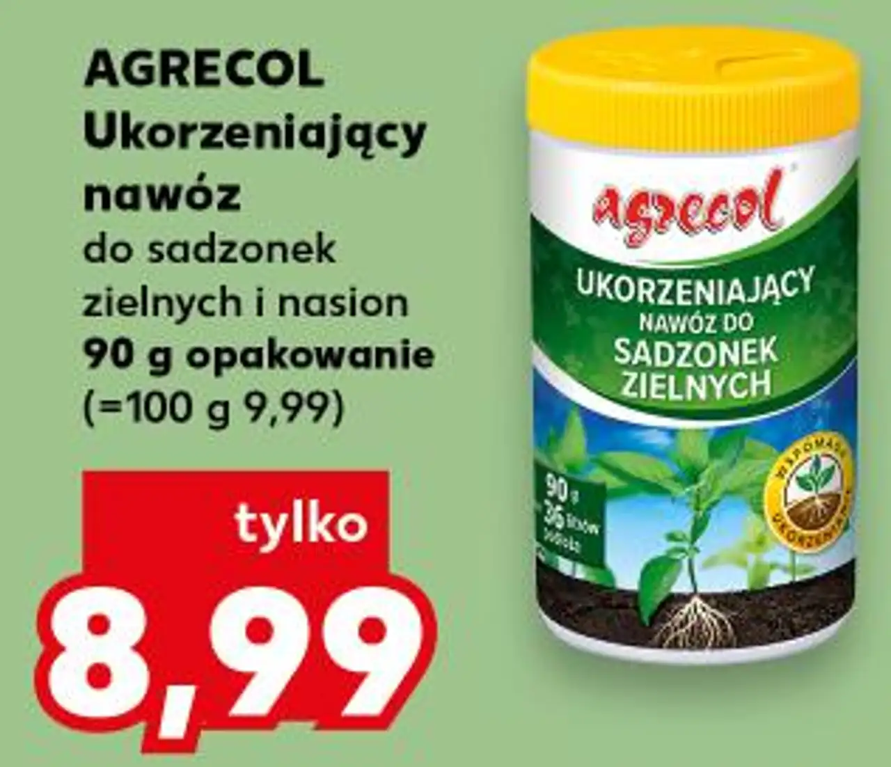 AGRECOL Ukorzeniający nawóz do sadzonek zielnych i nasion 90 g opakowanie
