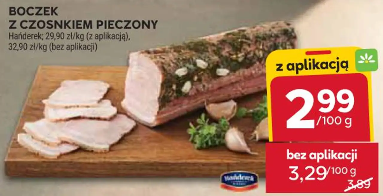 Boczek z czosnkiem pieczony Hańderek
