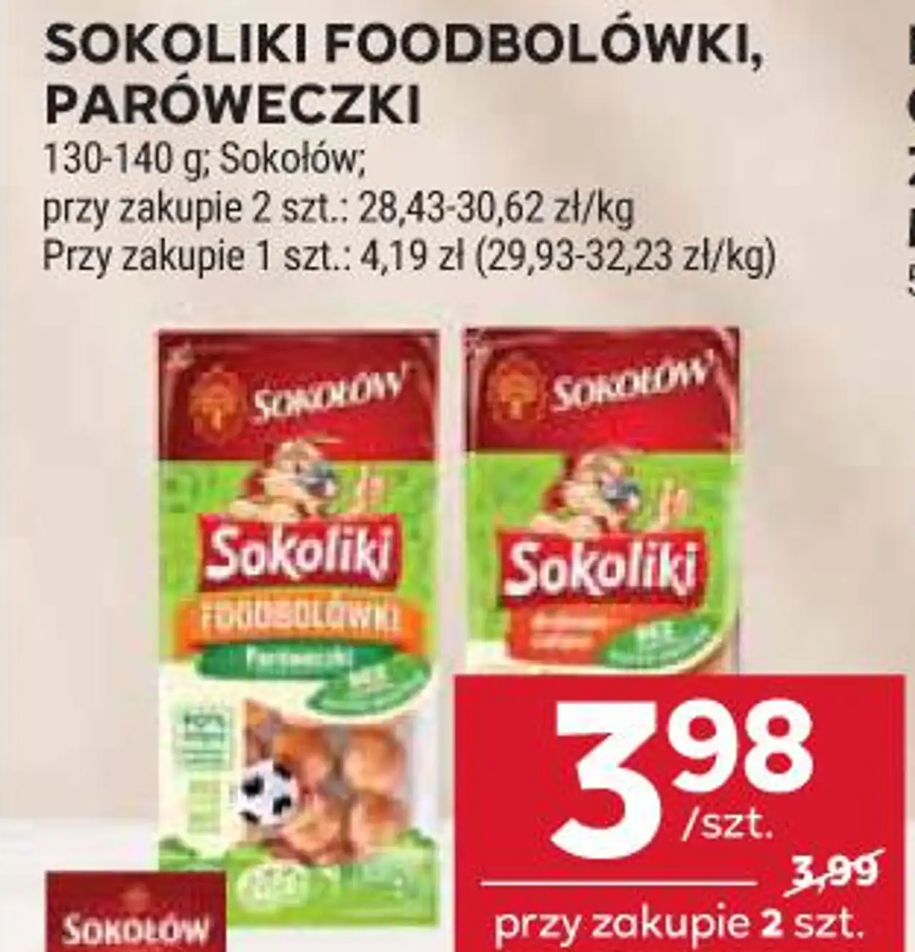SOKOLIKI FOODBOLÓWKI, PARÓWECZKI Sokołów
