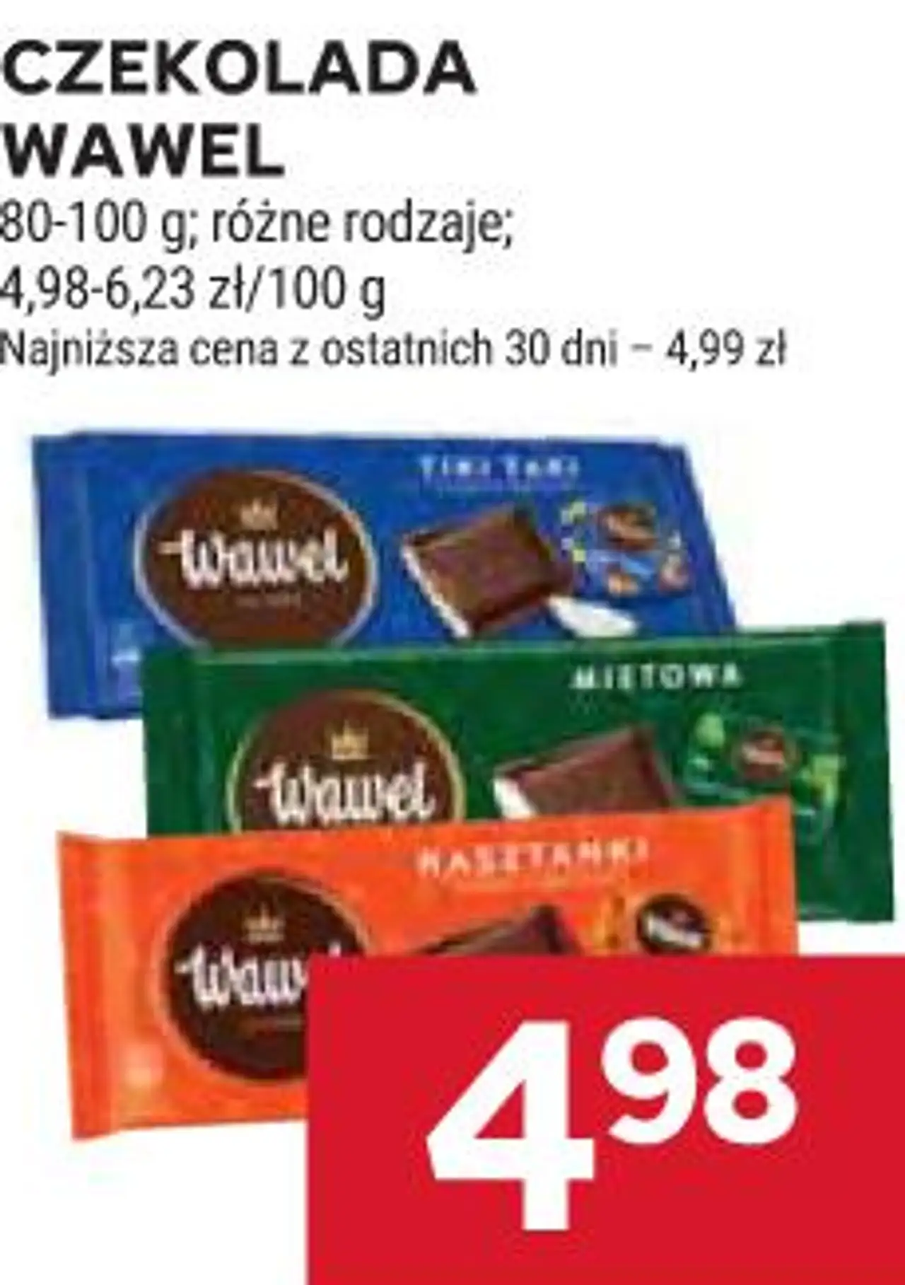 CZEKOLADA WAWEL 80-100 g; różne rodzaje